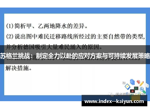苏格兰挑战：制定全力以赴的应对方案与可持续发展策略