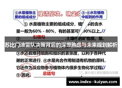 苏比门迪留队决策背后的深思熟虑与未来规划解析