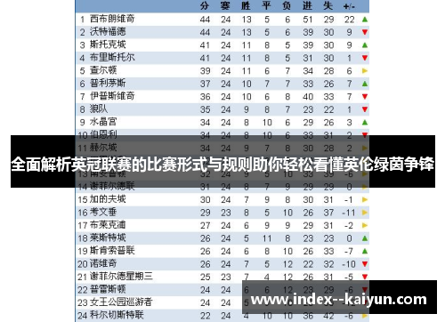 全面解析英冠联赛的比赛形式与规则助你轻松看懂英伦绿茵争锋
